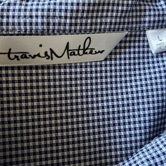 Travis Mathew Blue Silky Stretch Button Front Shirt Mens L - Picture 3 of 6
